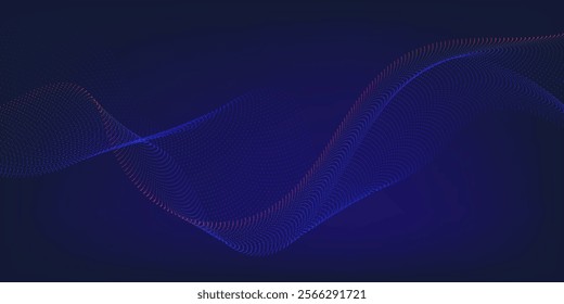 Abstract flowing wave lines particles background. Design elements for technology, science, and modern concept