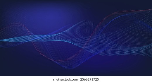 Abstract flowing wave lines particles background. Design elements for technology, science, and modern concept