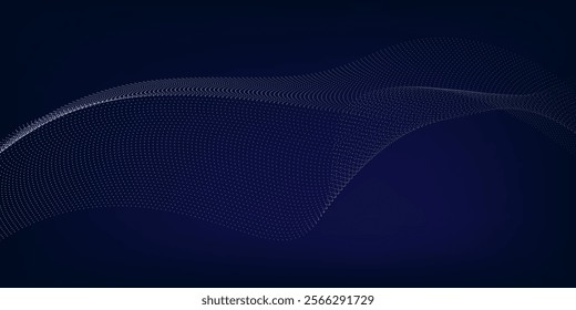 Abstract flowing wave lines particles background. Design elements for technology, science, and modern concept