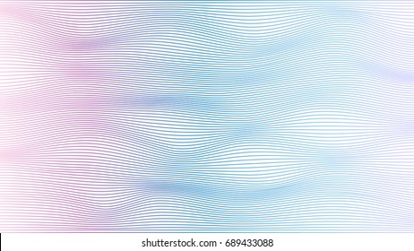 Abstract flowing wave lines surface with colorful soft tone color palette on black background for design element, banner, background