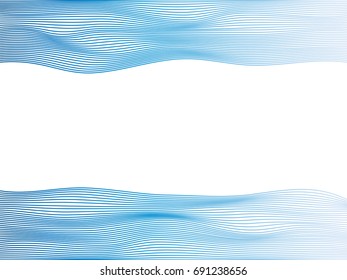 Abstract flowing wave lines surface with colorful soft tone color on white background for design element, banner, etc