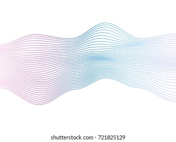 Abstract flowing wave lines surface with colorful soft tone color palette on black background for design element, banner, background