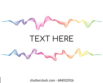 Abstract flowing wave lines text frame with spectrum colorful for design element on white background