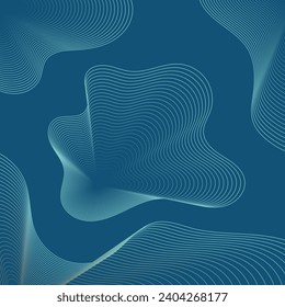 Abstract Flowing Wave Pattern on Aqua Background