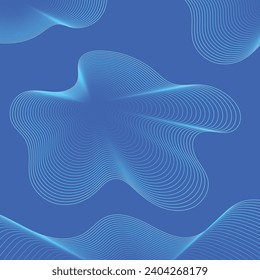 Abstract Flowing Wave Pattern on Aqua Background