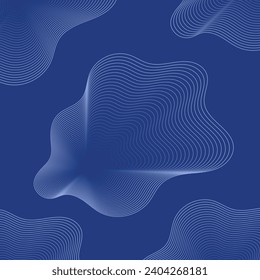 Abstract Flowing Wave Pattern on Aqua Background
