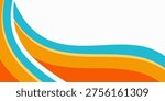 Abstract Flowing Wave Pattern in Orange and Blue