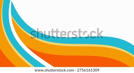 Abstract Flowing Wave Pattern in Orange and Blue