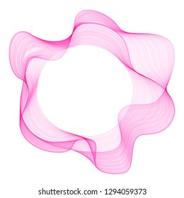 Abstract flowing wave surface of circle lines with colorful soft tone color palette on white background for design element, banner, background, round frame
