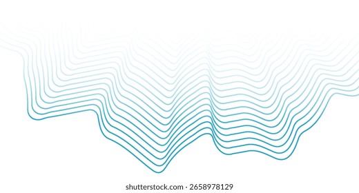 Abstract flowing wave surface of circle lines with colorful soft tone color palette on white background for design element, banner, background. vector