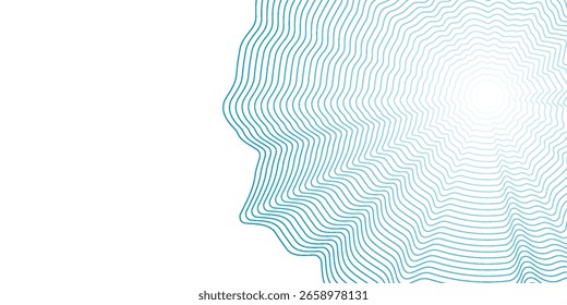 Abstract flowing wave surface of circle lines with colorful soft tone color palette on white background for design element, banner, background