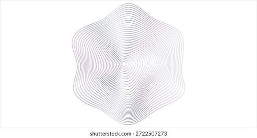 Superficie ondulatoria Abstractas de líneas circulares con paleta de colores de tonos suaves y coloridos sobre fondo blanco para elemento de diseño, Anuncio, fondo