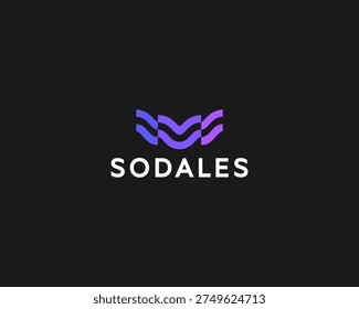 Abstract flowing wave vector logo. Creative flying bird gradient symbol. Dynamic emblem for technology, media, creative brands and innovation companies.