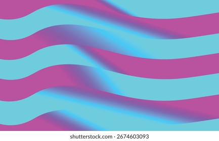 Abstract flowing waves of pink and cyan with blue gradient accents liquid fluid