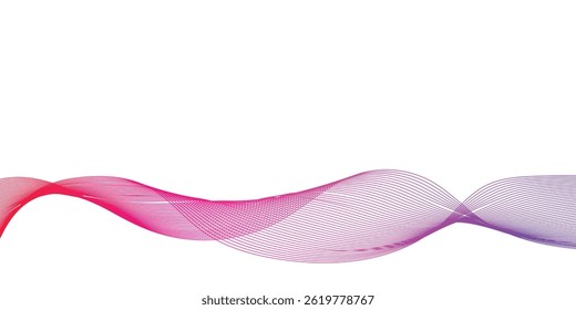 Abstract Flowing Waves Vector Art – Gradient Pink to Purple Curves
