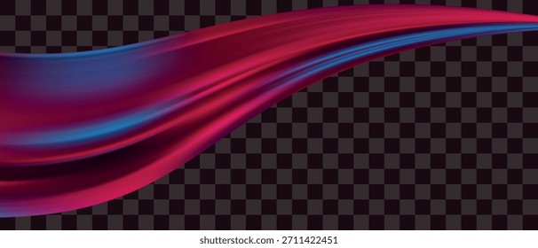 Un abstracto flujo de ondas de vibrante rojo y azul sobre un fondo a cuadros