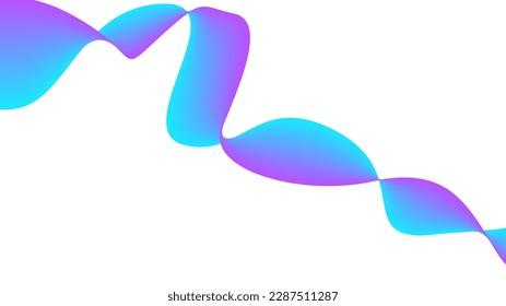 Abstract flowing wavy gradient. ribbon vector illustration.