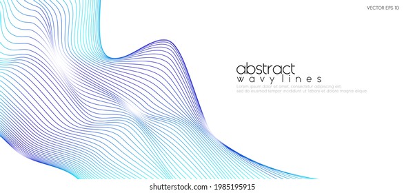 Abstract flowing wavy lines background. Modern colorful graphic design element for banner design and technology. Vector