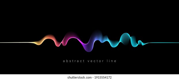 Abstract flowing wavy lines  Colorful dynamic wave  Vector design element for concept music  party  technology  modern 