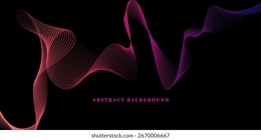 Abstract flowing wavy lines. Colorful dynamic wave. Vector design element for concept of music, party, technology, modern.