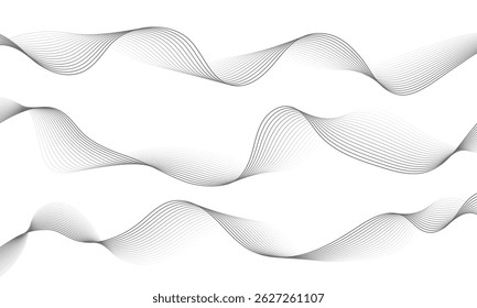 Líneas onduladas que fluyen Abstractas. Elemento de movimiento digital para un diseño moderno.