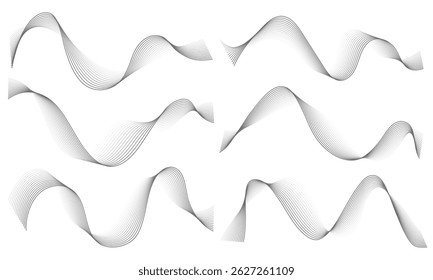 Líneas onduladas que fluyen Abstractas. Elemento de movimiento digital para un diseño moderno.