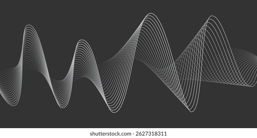 Abstract flowing wavy lines. Digital motion element for modern design.