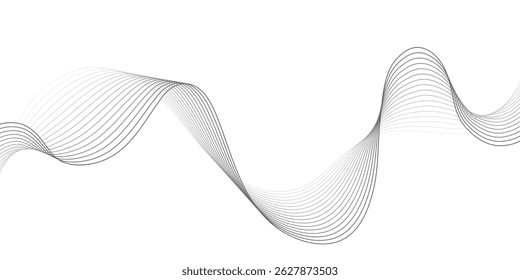 Abstrato fluindo linhas onduladas. Elemento de movimento digital para design moderno.