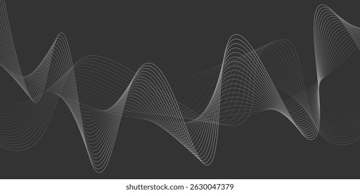 Abstract flowing wavy lines. Digital motion element for modern design. Technology background.
