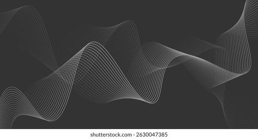 Abstract flowing wavy lines. Digital motion element for modern design. Technology background.