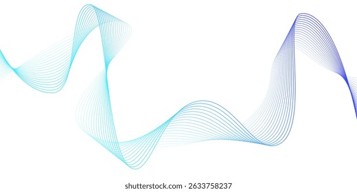 Abstract flowing wavy lines. Digital motion element for modern design. Technology dark background.