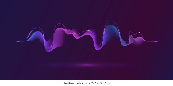 Resumen fluyendo líneas onduladas para el diseño de ondas musicales. onda dinámica colorida con ondas de línea de gradiente abstractas. para el concepto de música, fiesta, tecnología, moderna. diseño vectorial.