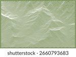 Abstract Flowing White Lines on Green - Minimalist Topographic Pattern