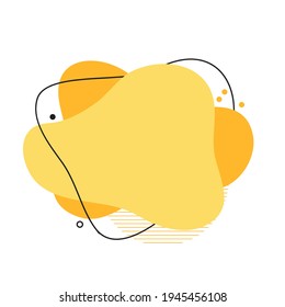 Abstract flowing yellow shapes modern graphic elements. Dynamical colored forms and line. Template design of logo, banners, flyer, presentation. Vector Illustration EPS10