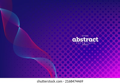 abstract flowline in gradient red and blue on gradient blue,violet particle dots background artificial intelligent  template advertisement presentation brochure template vector eps.