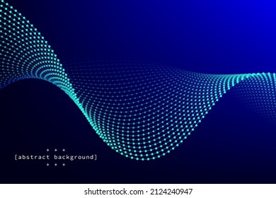 abstract flown line in curve with ocean blue color and navy blue background can be use for technology advertisement or presentation website template food and drink label vector eps