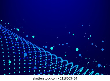 abstract flown line with floating dot on Navy blue background canbe use for product advertisement website-tempate brochure decoration wallpaper Vector eps