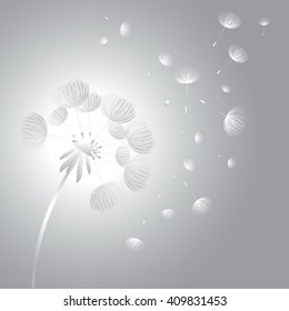 Abstract fluffy dandelion flower. Vector illustration 