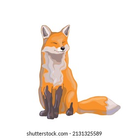 abstract fluffy fox portrait, artwork, vector illustration with beautiful forest animal good for card, t-shirt and print design