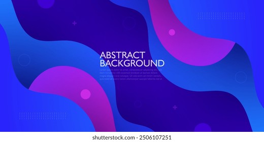 Abstract fluid 3D background with blue and purple color wave design background. Eps10 vector