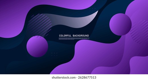 Abstract fluid 3D background with blue and purple wave design. Vector Eps10