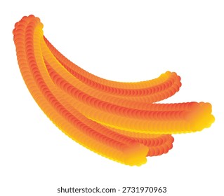 Abstract Fluid 3D Ribbon Shape in Warm Sunset Colors.