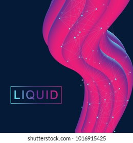 Abstract fluid 3d shapes vector trendy liquid colors backgrounds set. Colored fluid graphic composition illustration. Geometric graphic background molecule communication