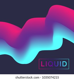 Abstract fluid 3d shapes vector trendy liquid colors backgrounds set. Colored fluid graphic composition illustration.
