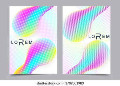 Abstract fluid 3d shapes vector trendy liquid colors. Vector templates for brochure magazine leaflet flyer cover