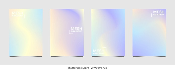 Abstract fluid 3d shapes vector trendy liquid colors backgrounds set. Modern vector template for brochure, leaflet, flyer, cover, catalog in A4 size. Colored fluid graphic composition. Editable vector