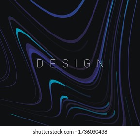 Abstract fluid backdrop with lines flowing and forming wavy texture, blue cool colors gradient, poster card backdrop cover