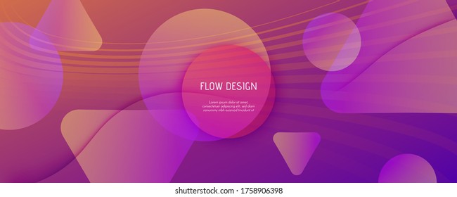 Resumen Fondo Fluido. 3d Diseño Geométrico. Folleto de líneas de flujo. Fondo Fluido De Abstracto Naranja. Movimiento Vivid Memphis. Plantilla de tecnología. Formas de color. Resumen Fondo Fluido.