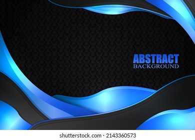 Abstract fluid background with black and blue color