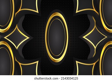 Abstract fluid background with black and gold color